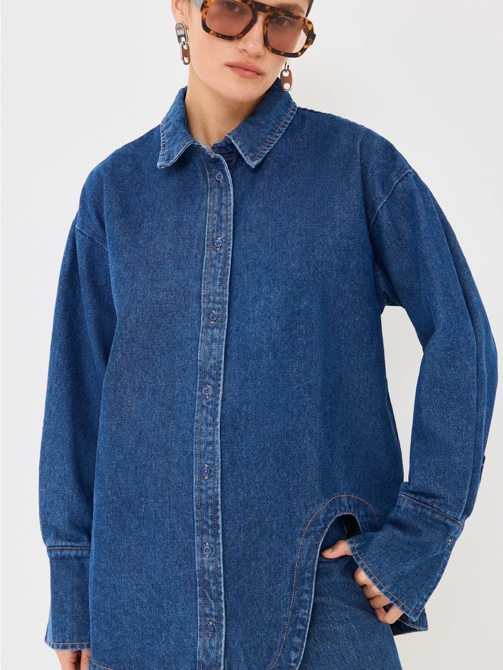 Lioness Off Duty Blue Denim Shirt